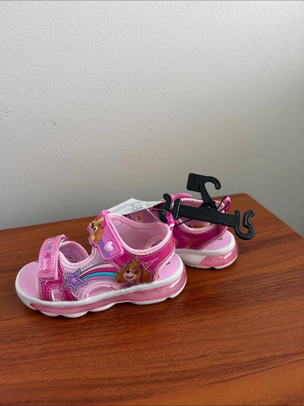 Paw Patrol Girls Pink Light-Up Sandals with Character Accents